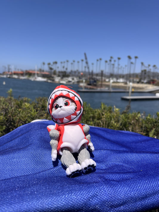 Kitty Shark – 3D Printed Figurine by MysticSaige (Printed by Los 3D Locos) – Available in Red &amp; Blue!