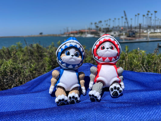 Kitty Shark – 3D Printed Figurine by MysticSaige (Printed by Los 3D Locos) – Available in Red &amp; Blue!